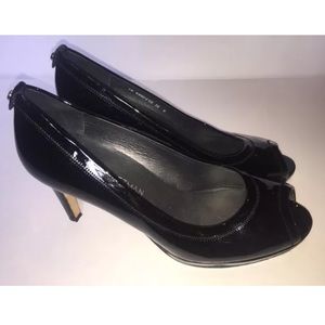 Stuart Weitzman Peep Toe Pump Patent Leather Sz 10